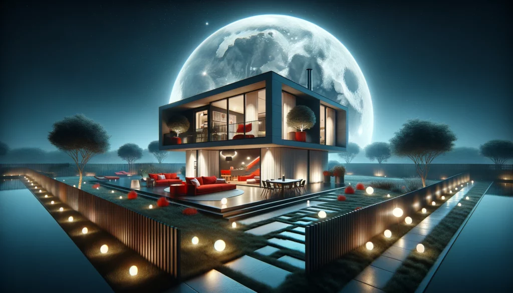 dom w blasku księżyca